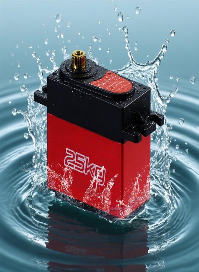 JUN-ELECTRON محرك سيرفو JUN-ELECTRON بقوة 25 كجم، سيرفو رقمي للتحكم عن بعد، سيرفو عالي العزم للتحكم عن بعد للترقيات، سيرفو صغير 1/10، سيرفو توجيه بتروس معدنية لسيارات التحكم عن بعد، روبوتات التحكم عن بعد، طائرات، أذرع روبوتية - Image 4